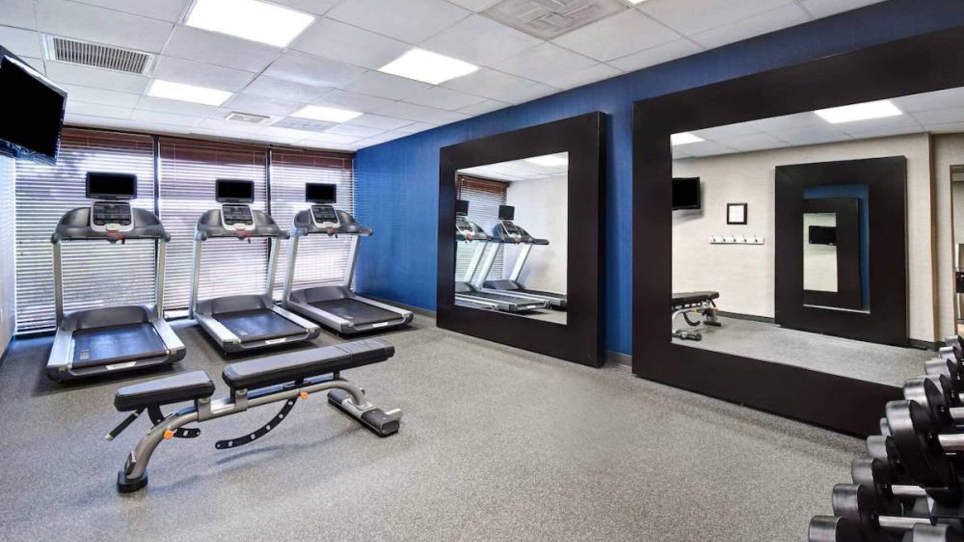 Fitness center at Hampton Inn & Suites Alexandria.