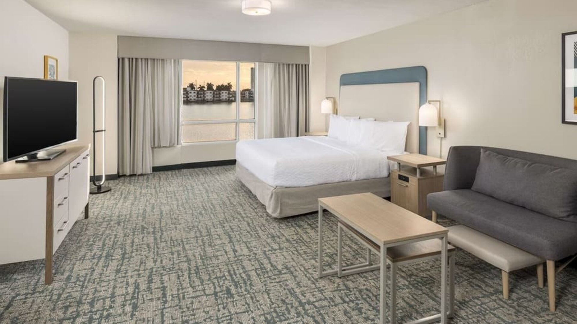 Spacious day use room at Homewood Suites By Hilton Miami Airport-Blue Lagoon.