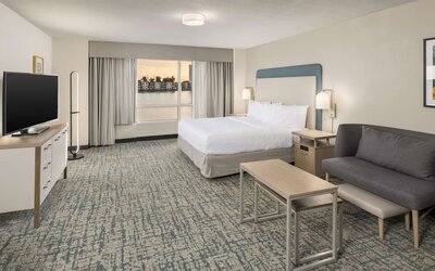 Spacious day use room at Homewood Suites By Hilton Miami Airport-Blue Lagoon.