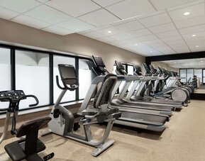 Fitness center available at Embassy Suites By Hilton Arcadia Pasadena Area.