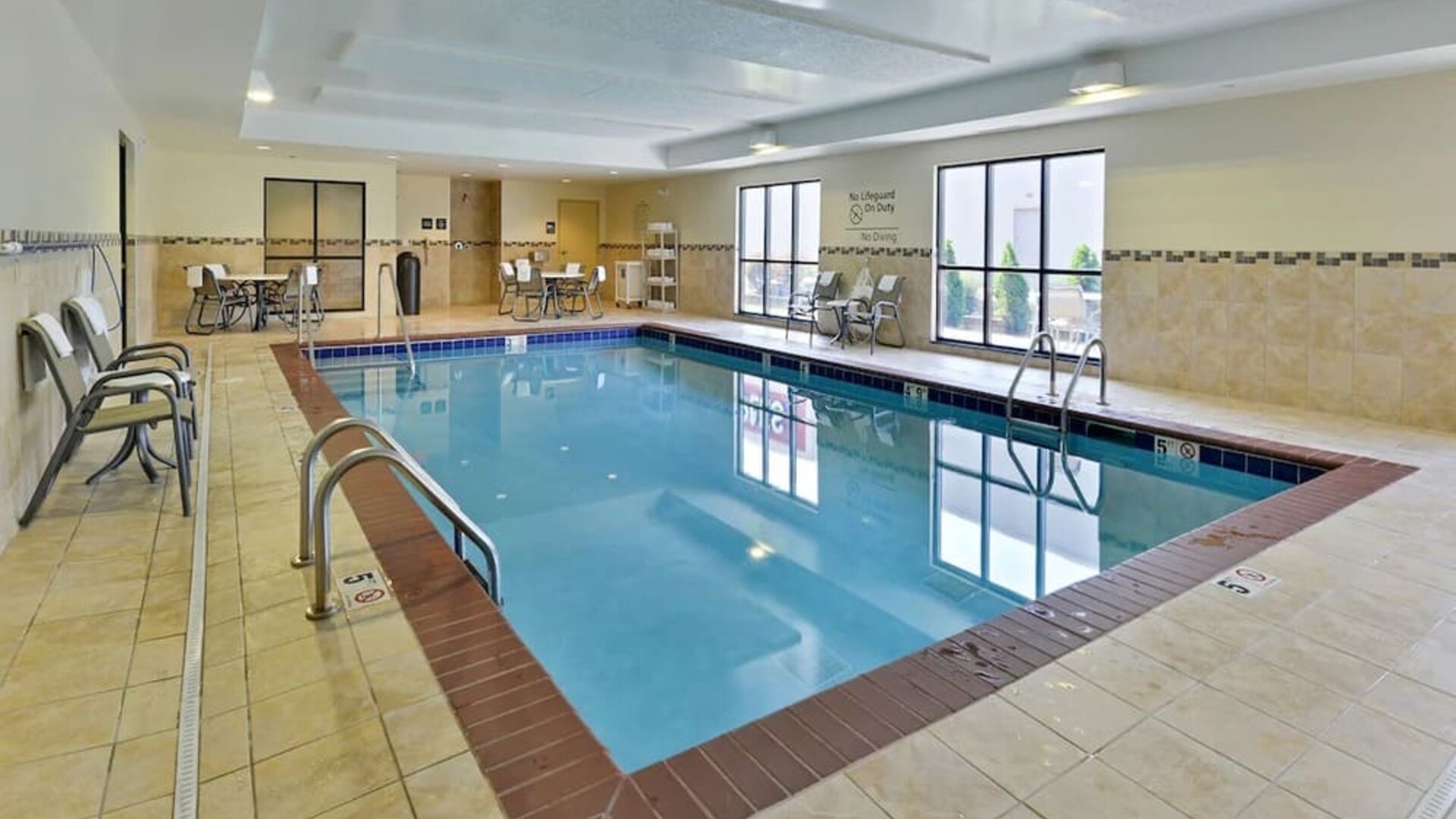 Stunning indoor pool at Hampton Inn Iowa City/University Area.
