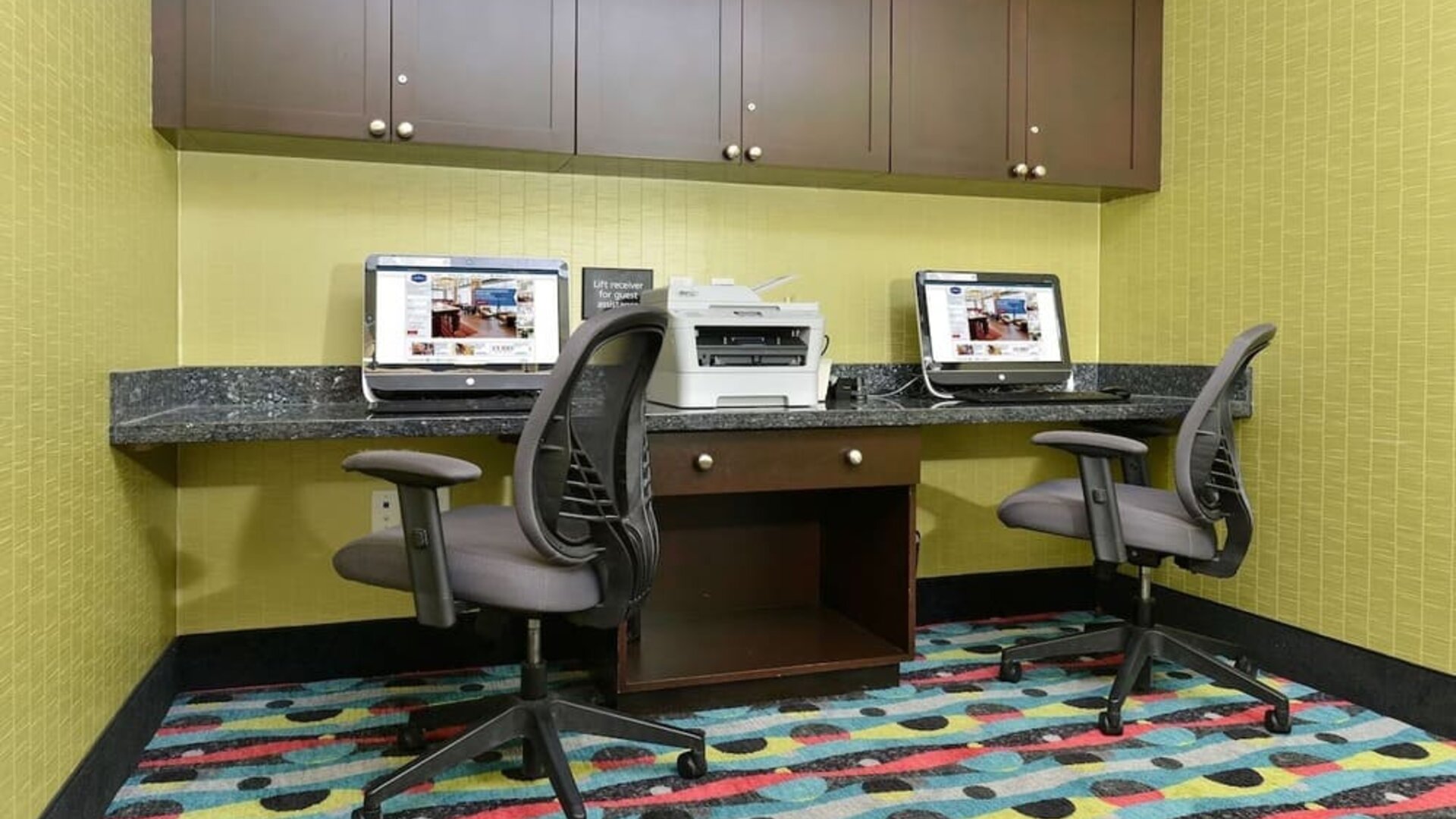 Dedicated business center at Hampton Inn Iowa City/University Area.