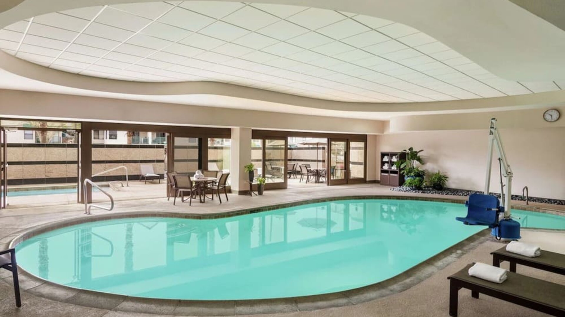 Relaxing indoor pool at Embassy Suites By Hilton Convention Center Las Vegas.