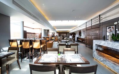 Dining and coworking space at Millennium Hotel Doha.