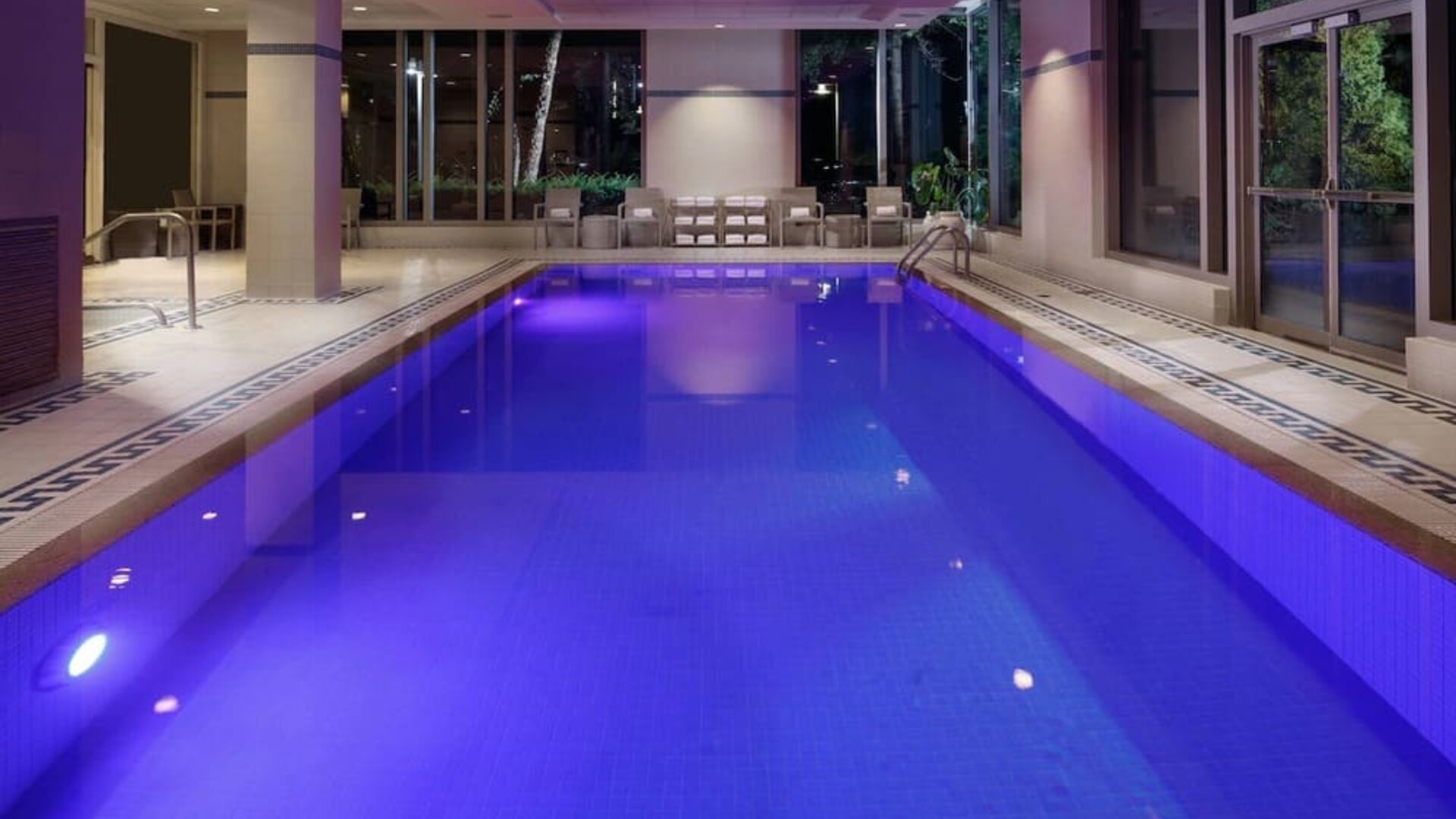 Stunning indoor pool at Hilton Boston Logan Airport.