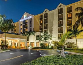 Hotel exterior and parking area at Hyatt Place Fort Lauderdale Cruise Port.