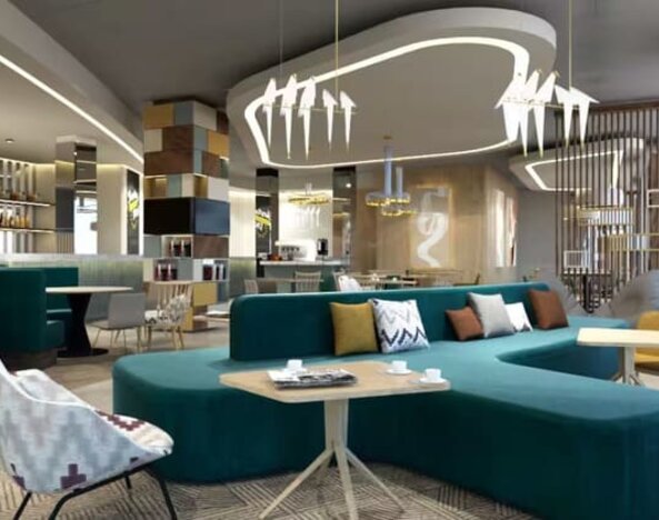 Lobby and coworking space at Hampton By Hilton Szczecin East.