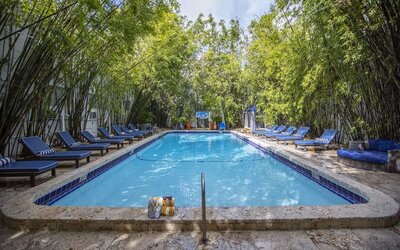 Relaxing outdoor pool with sun loungers at Catalina Hotel & Beach Club.
