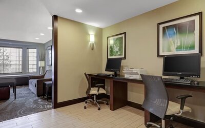 Business center with PC, internet, and printer at Staybridge Suites Washington D.C.- Greenbelt.