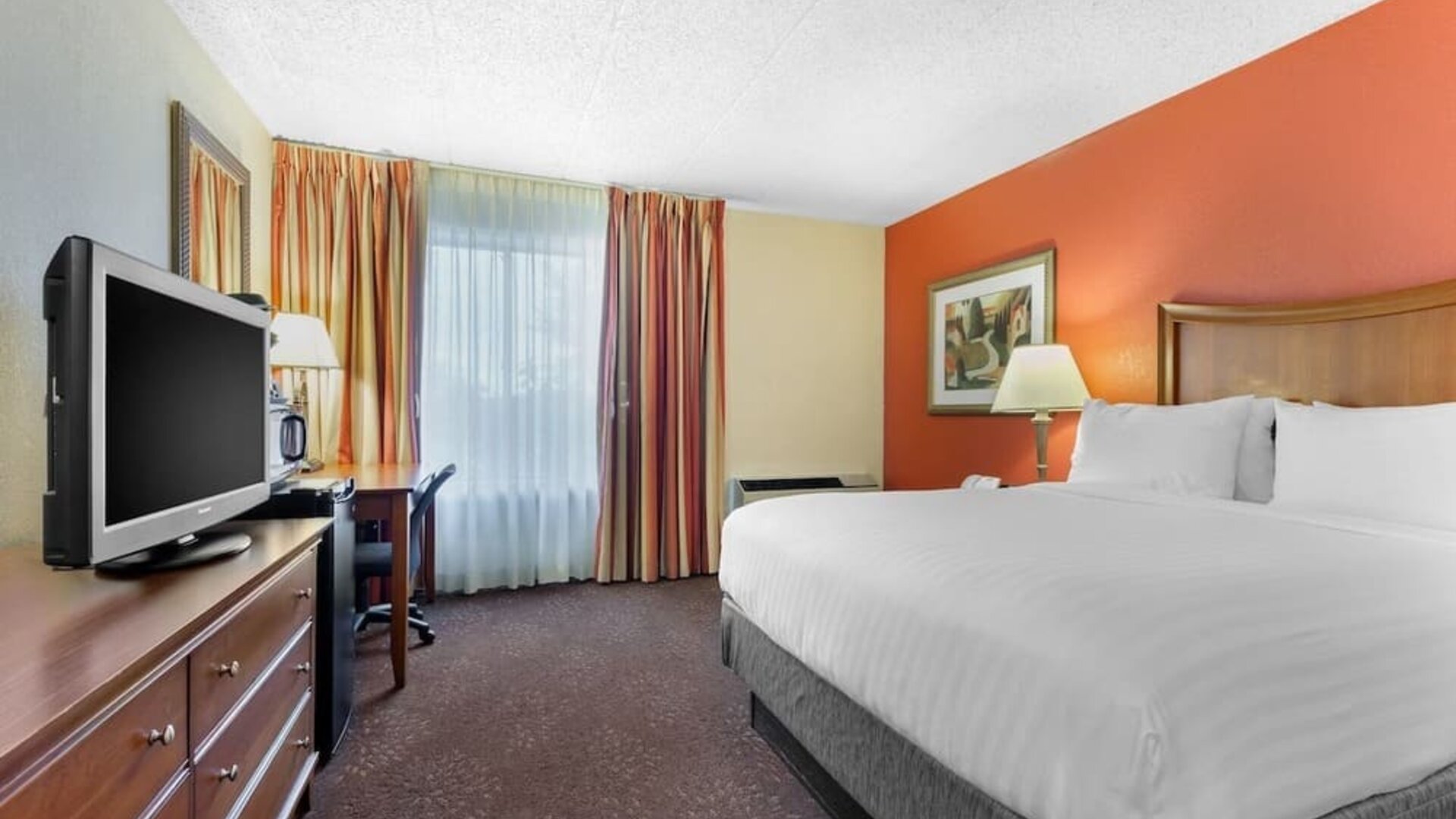 Delux king room with TV at Holiday Inn Express Chicago - Downers Grove.