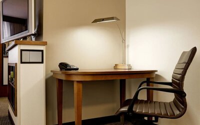 In-room work desk at Hyatt Place Chicago/Hoffman Estates.