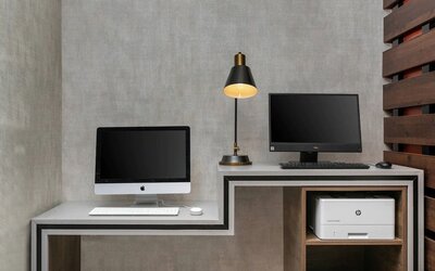 Business center at TownePlace Suites Nashville Midtown.