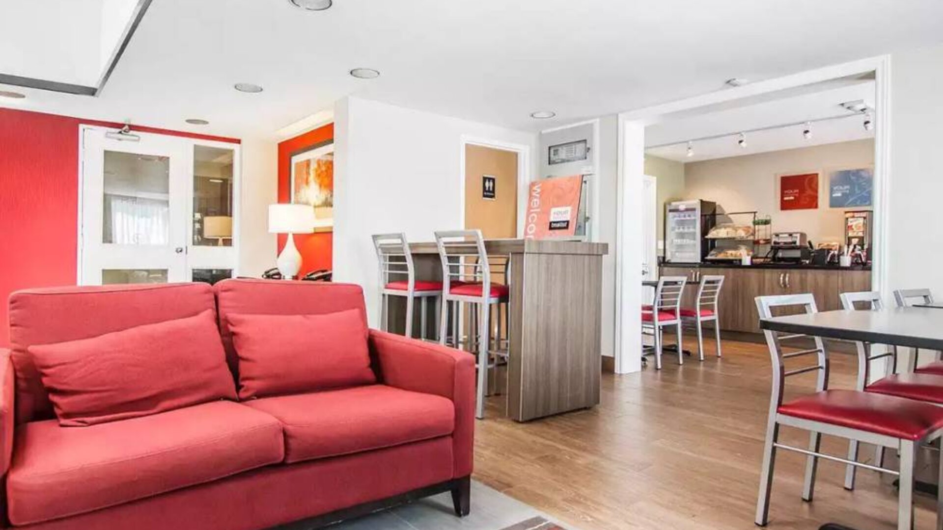 Lobby lounge with comfortable seating at Comfort Inn Truro.