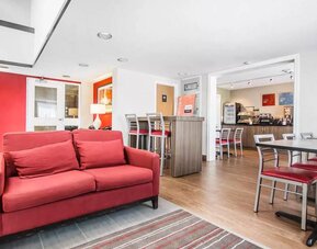 Lobby lounge with comfortable seating at Comfort Inn Truro.