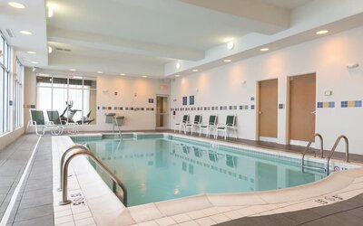 Large indoor pool at Holiday Inn Aurora North- Naperville.