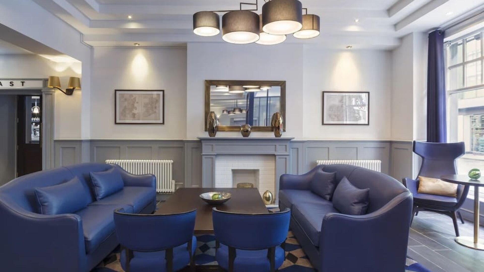 Comfortable lobby and lounge area at Temple Bar Hotel.