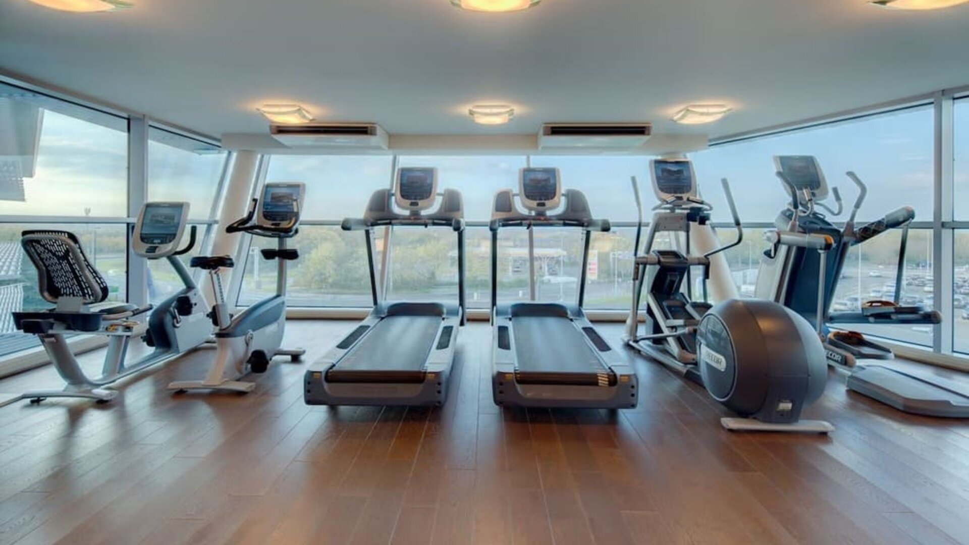 Fitness center at DoubleTree By Hilton Newcastle International Airport.