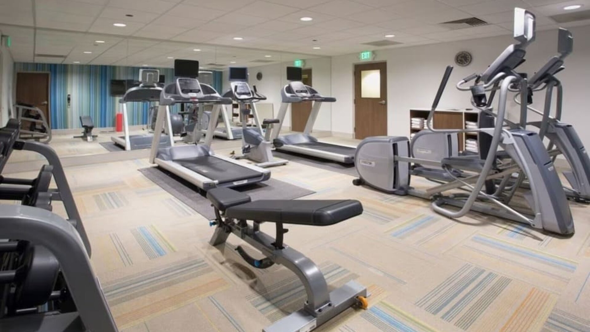Fitness center at Holiday Inn Express & Suites Yorkville.