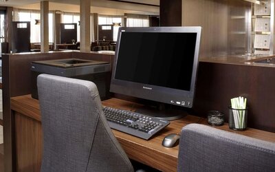 Business center at Sonesta Select Milwaukee Brookfield.