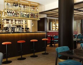 Bar and coworking space at Arts Hotel Porto.