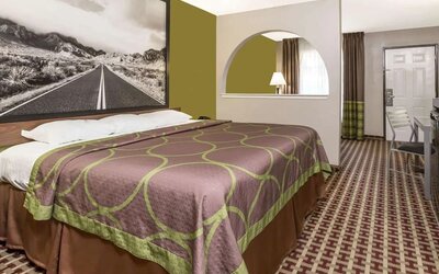 King room with work desk at Super 8 By Wyndham Houston/Webster.