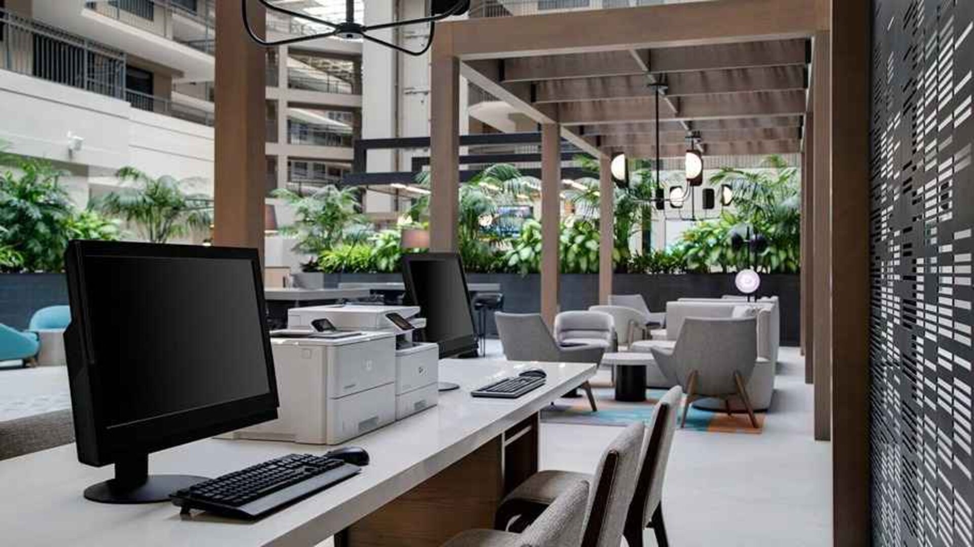 Business center at Embassy Suites By Hilton San Rafael Marin County.
