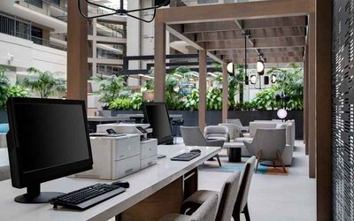 Business center at Embassy Suites By Hilton San Rafael Marin County.
