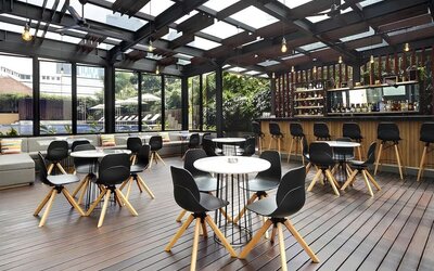 Coworking space at Fraser Residence Menteng Jakarta.