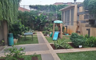 Relaxing garden at Fraser Residence Menteng Jakarta.