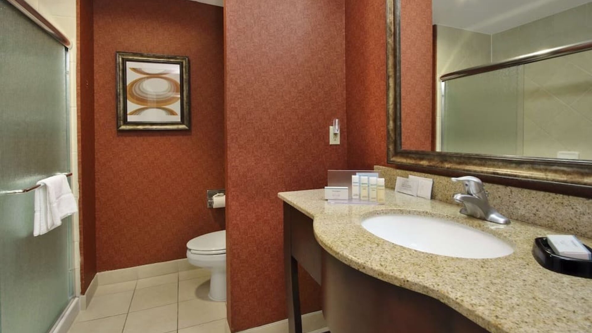Private guest bathroom at Hampton Inn & Suites Conroe - I-45 North.