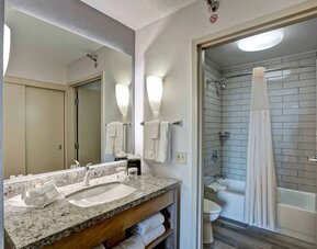 Private bathroom at Homewood Suites By Hilton Chicago-Downtown.