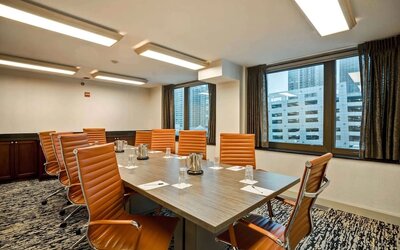 Professional meeting room at Homewood Suites By Hilton Chicago-Downtown.