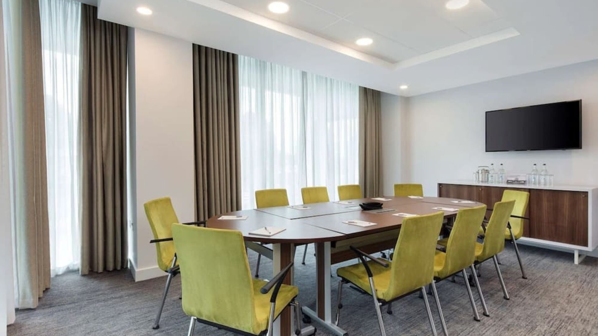 Professional meeting room at Hampton By Hilton London Stansted Airport.