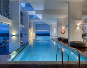 Stunning indoor pool at Fraser Place Puteri Harbour.