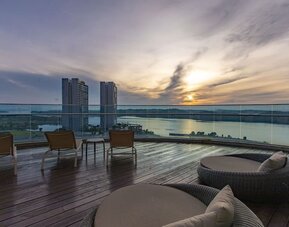 Beautiful rooftop terrace at Fraser Place Puteri Harbour.
