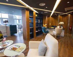 Coworking and lounge area at Fraser Place Puteri Harbour.