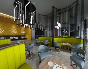 Lounge and coworking space at Fraser Place Puteri Harbour.