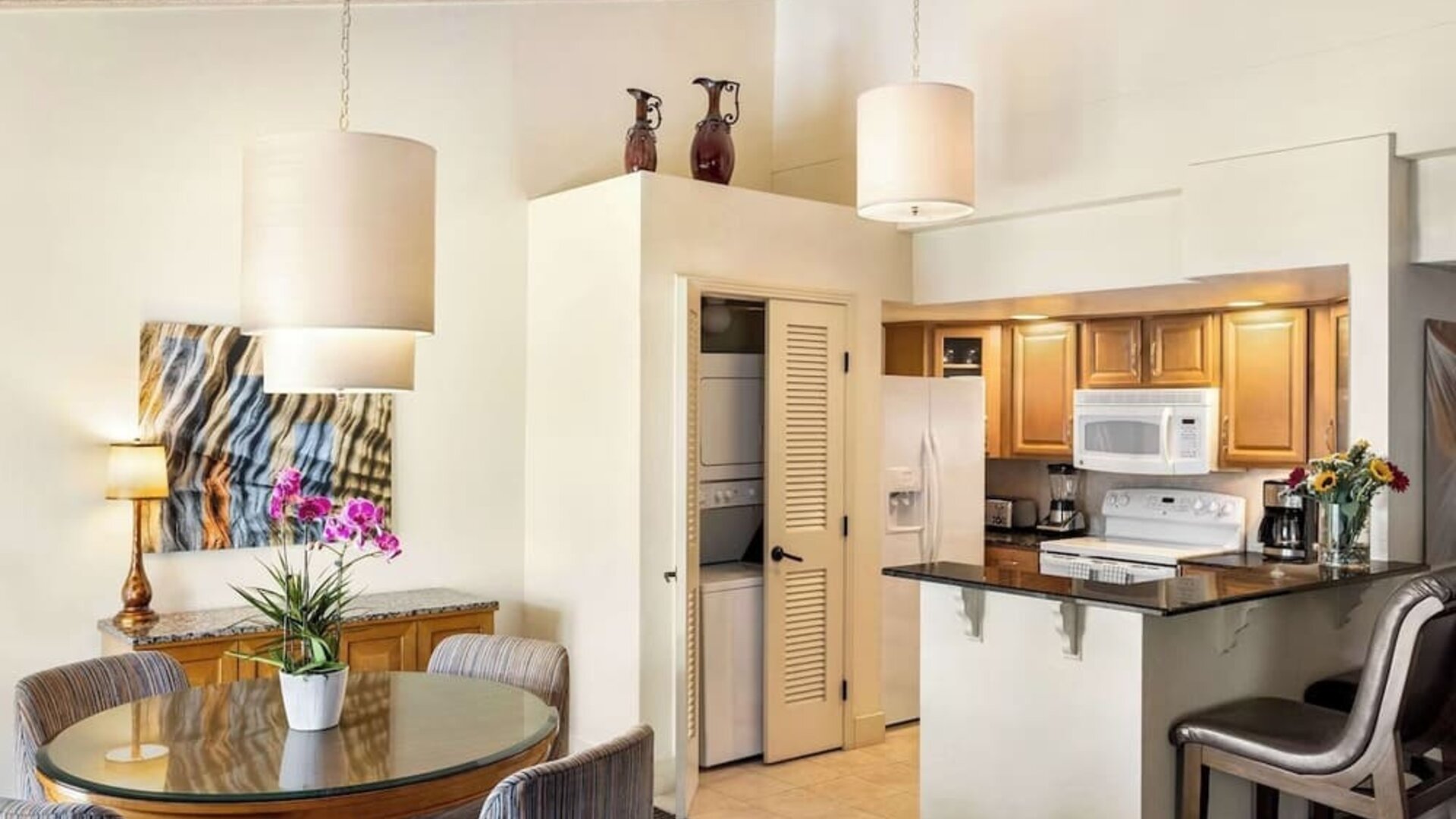 In-room kitchen at Hilton Scottsdale Resort & Villas.