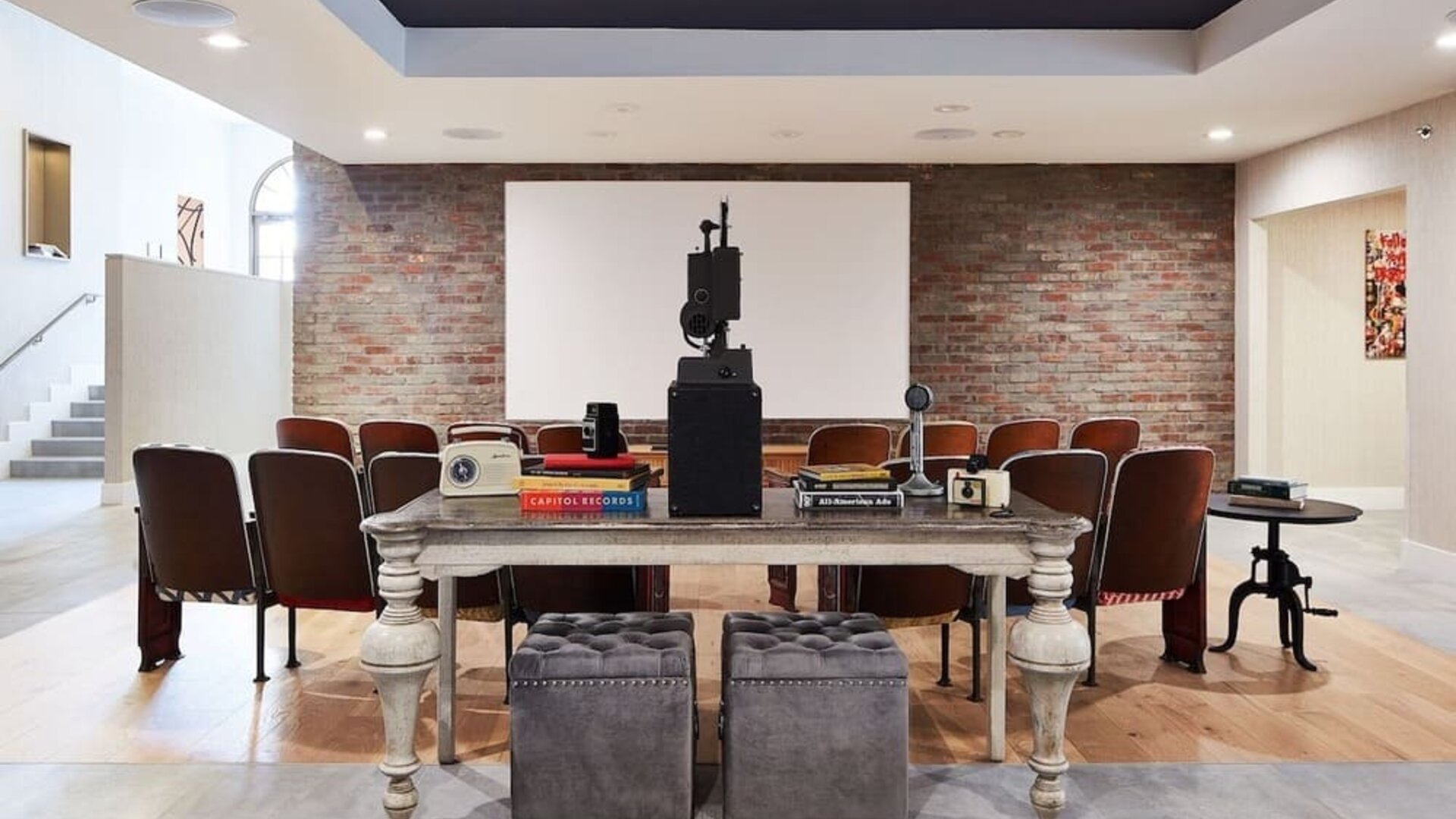 Meeting space and lounge at Hotel Dena, Pasadena Los Angeles.