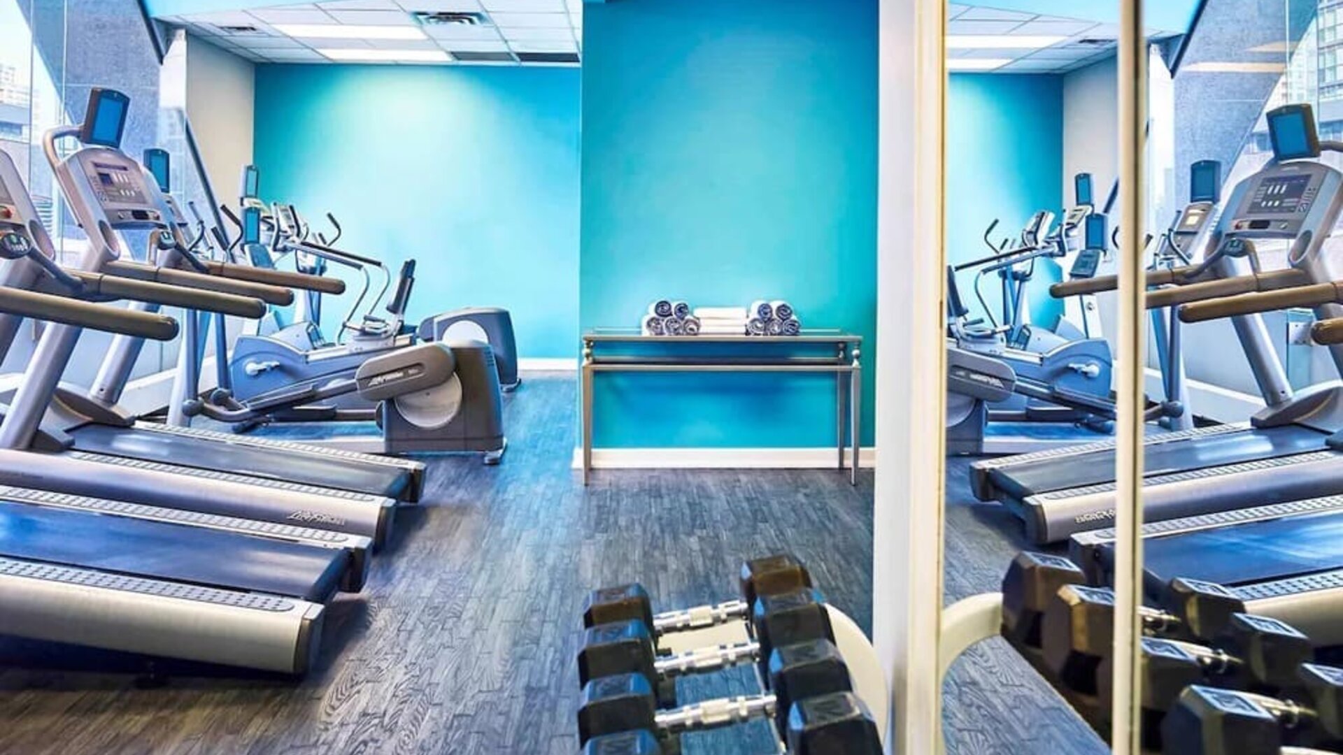 Fitness center available at Novotel Toronto North York.