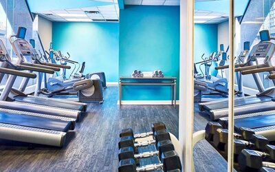 Fitness center available at Novotel Toronto North York.