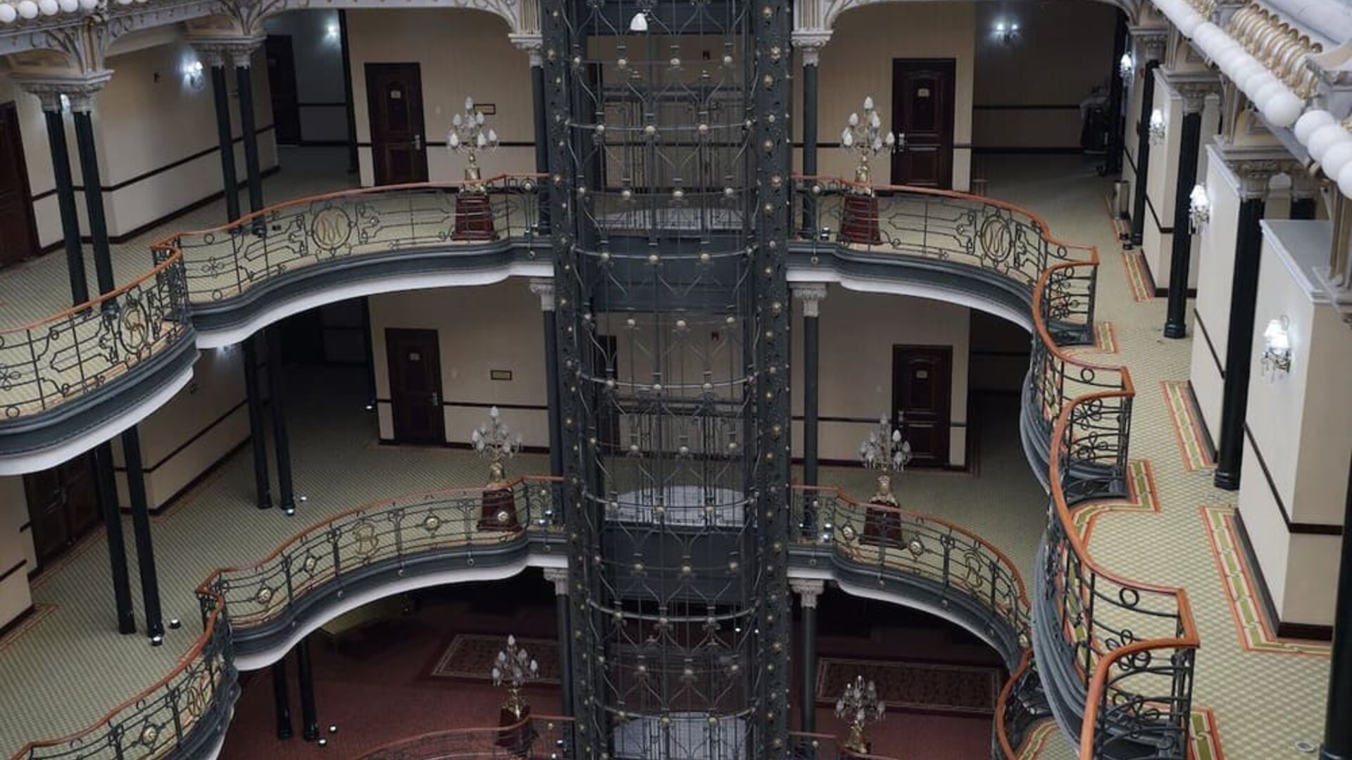 Beautiful ornate hotel interior at Gran Hotel de la Ciudad de México.