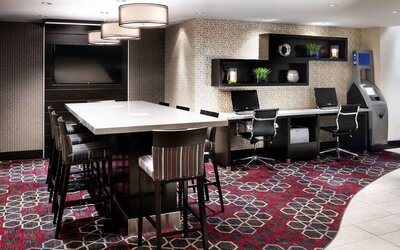 Business center with PC, internet, and printer at Four Points By Sheraton Mississauga Meadowvale.