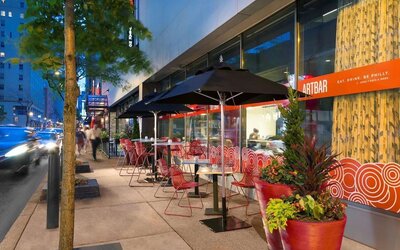 Beautiful outdoor terrace at Sonesta Philadelphia Rittenhouse Square.