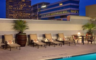 Stunning outdoor pool at Royal Sonesta Houston Galleria.