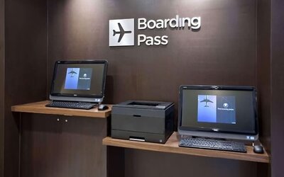 Business center at Sonesta ES Suites San Jose Airport.