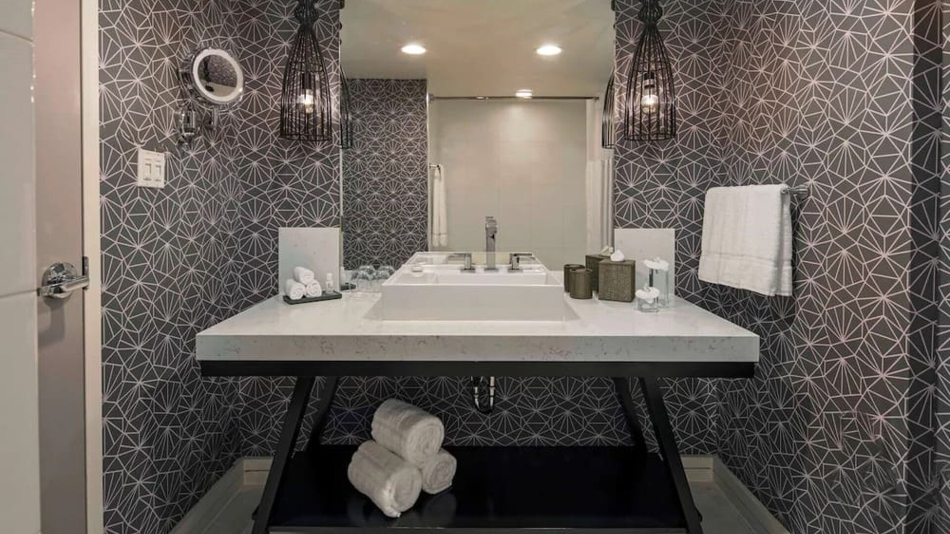 Guest bathroom at Royal Sonesta Washington DC Dupont Circle.