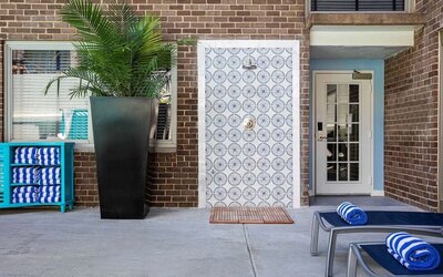 Relaxing pool chairs at Royal Sonesta Washington DC Dupont Circle.