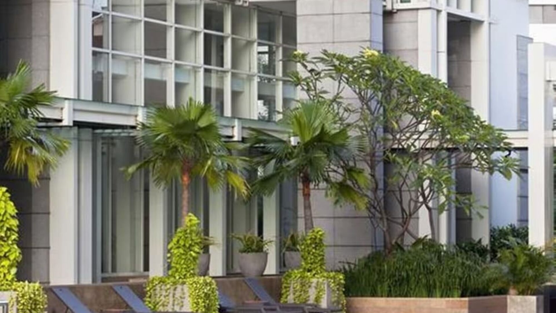 Luxurious outdoor pool at Fraser Residence Sudirman Jakarta.