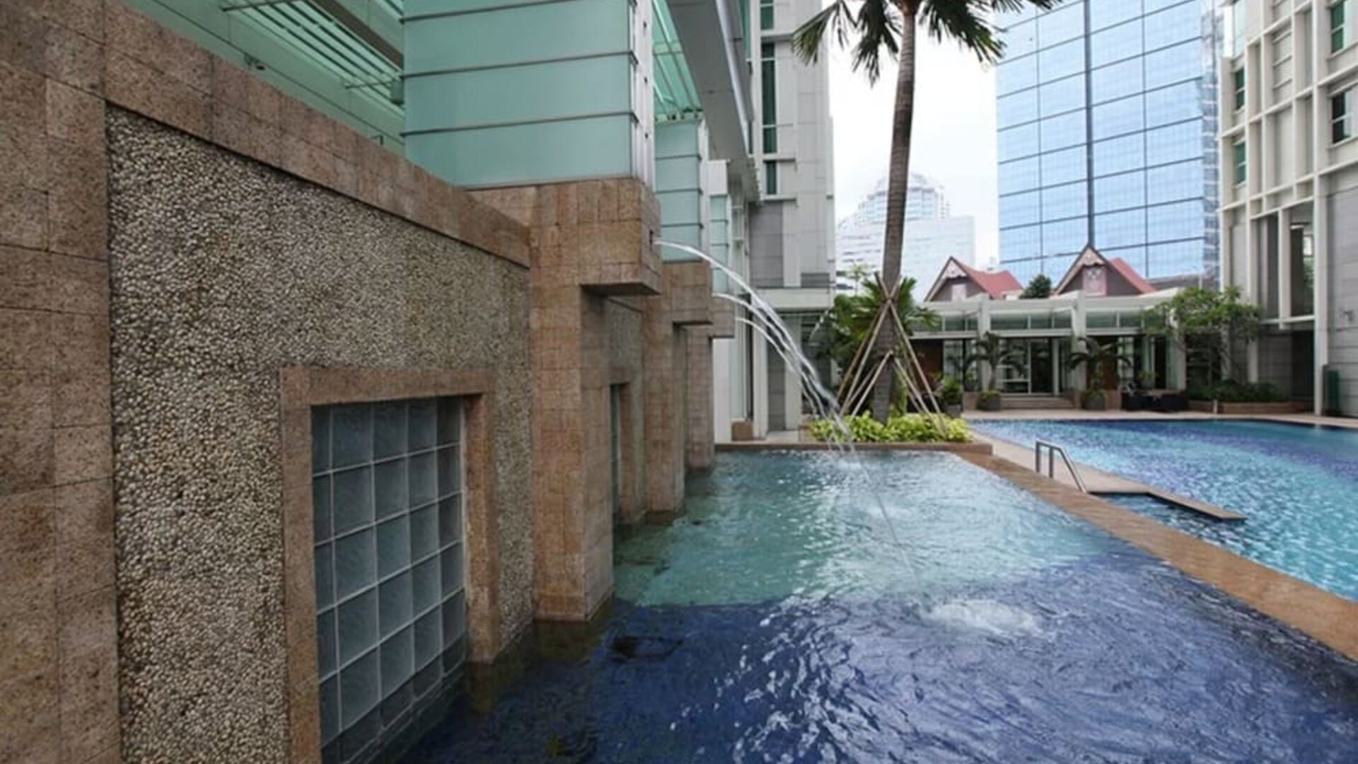 Pool area at Fraser Residence Sudirman Jakarta.